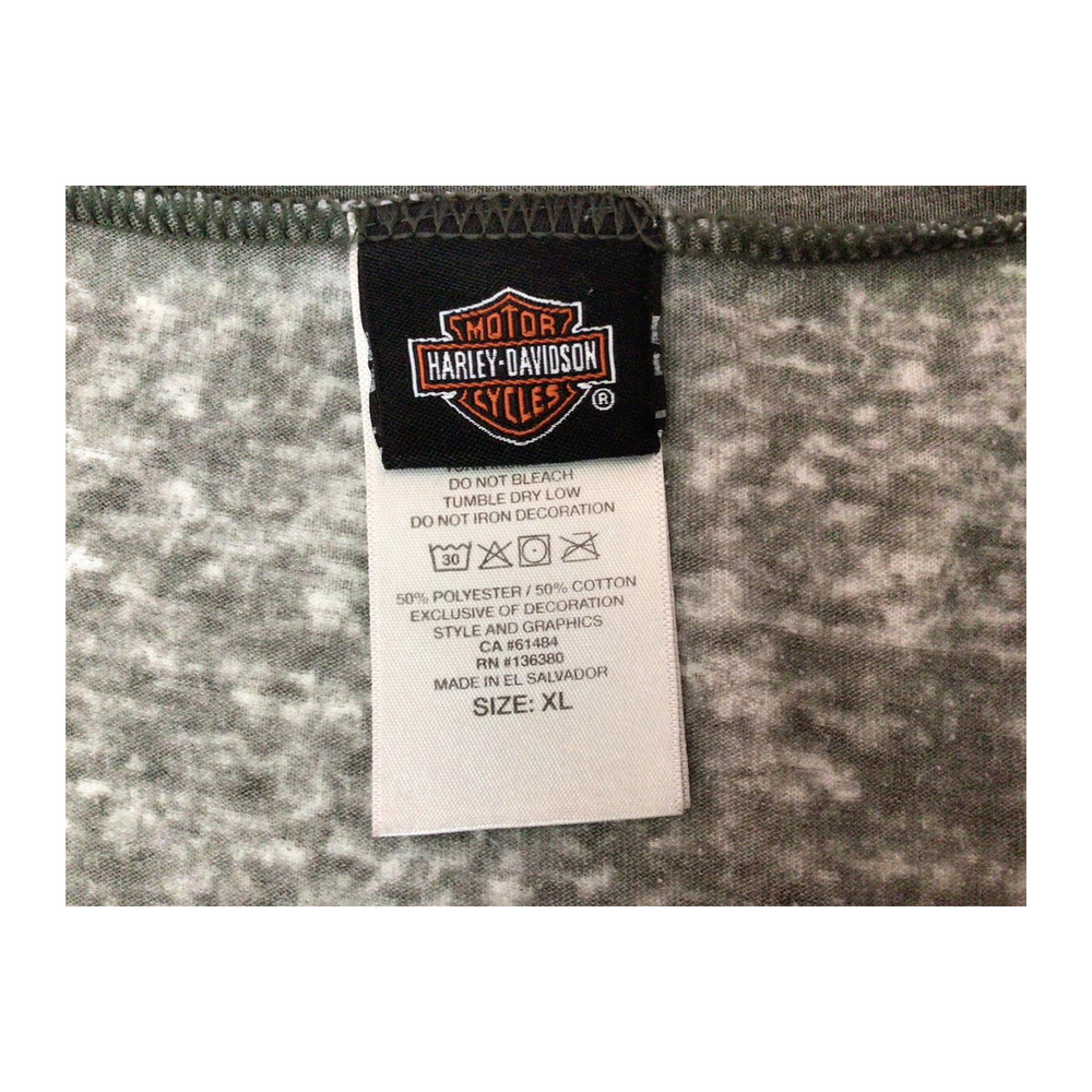 Harley Davidson Women's Skull Logo V Neck Heathered Short Sleeve T Shirt Grey XL - Picture 5 of 8